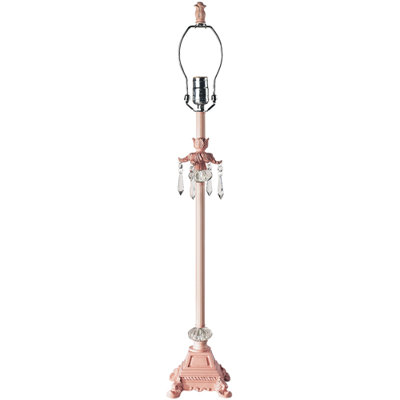 Jubilee Collection Large Crystal Dangle Lamp Base with Optional Shade