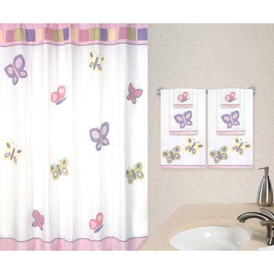 Sweet Jojo Designs Butterfly Pink and Purple Collection Shower Curtain 