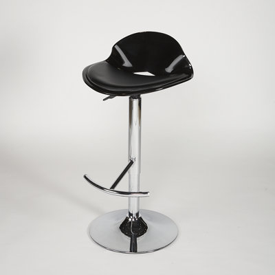 Chintaly Imports Adjustable Swivel Stool with Acrylic Domed Shaped Seat in Black