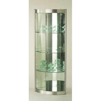 Chintaly Imports Corner Curio Cabinet with Mirrored Interior