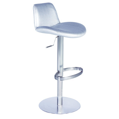 Chintaly Imports Adjustable Height Swivel Stool in Silver