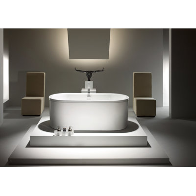 Kaldewei Centro Duo 18.5" x 70.87" Oval Bath Tub with Molded Panel in White
