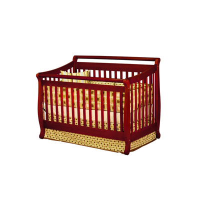 AFG Furniture Athena Amy Convertible Crib with Toddler Rail in Cherry