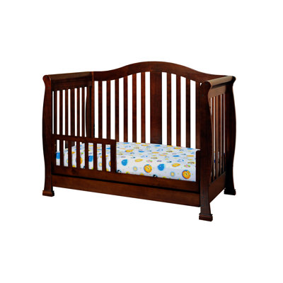 AFG Furniture Athena Spring Convertible Crib with Toddler Rail and Grace Changing Table in Espresso