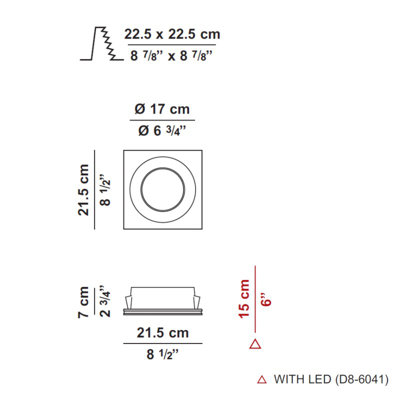 Zaneen Lighting Invisibli 4 Light Recessed Square with Adjustable LED