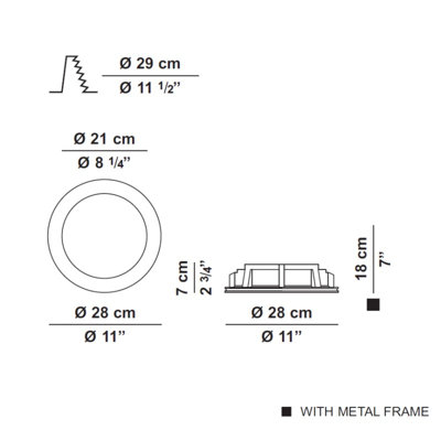 Zaneen Lighting Invisibli 2 Light Recessed Round Trimless Ceiling/Wall Light