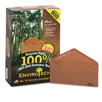AMPAD Corporation Earthwise Envirotech Recycled Envelope, V-Flap, #10, 500/Box