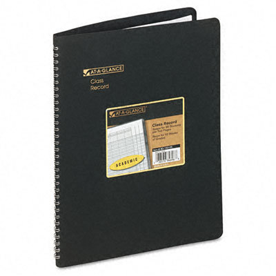 At-A-Glance Undated Class Record Book 10-7/8 x 8-1/4, Black                                                                              
