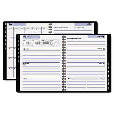 At-A-Glance Executive Weekly/Monthly Ruled Planner, 6-7/8 x 8-3/4, Black, 2013