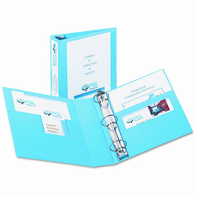 Avery Consumer Products Nonstick Heavy-Duty Locking Round Ring View Binder, 2in Cap, Light Blue                                                      