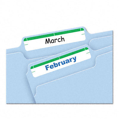 Avery Consumer Products Adhesive File Folder Typewriter Labels, 3-7/16 x 15/16, Green, 252/pack                                                      