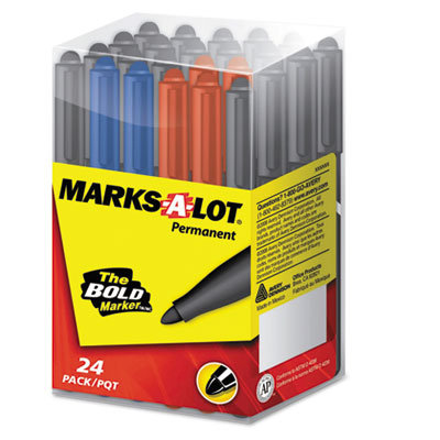 Avery Consumer Products Pen-Style Permanent Marker, Assorted, 24/ST                                                                                  