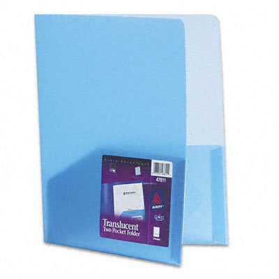 Avery Consumer Products Polypropylene Pocket Portfolio, Translucent Blue, 24-Pack
