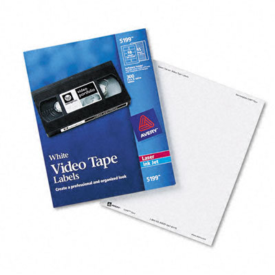 Avery Consumer Products Video Tape Printer Labels, 300 Each Face & Spine Labels/pack                                                                 