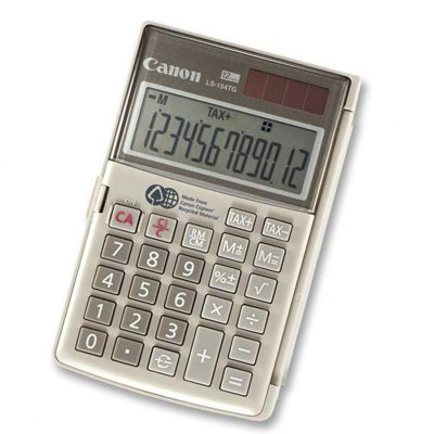 Canon Handheld Calculator, 12-Digit, Dual Power, 3-1/8"x4-3/4"x5/8"