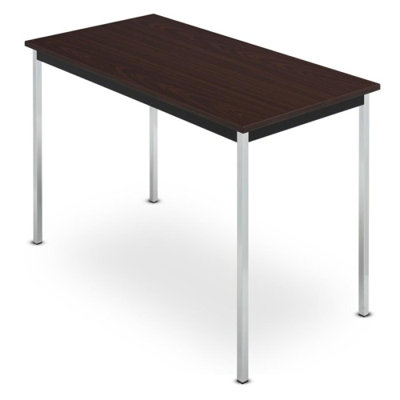 Iceberg Enterprises Utility Table, 72"x20"x29", Chrome Legs, Mahogany/Black
