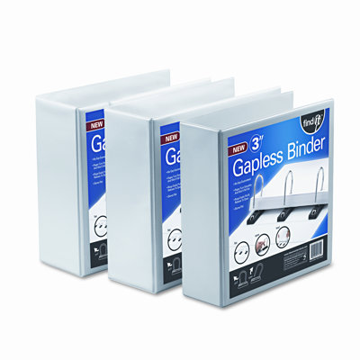 Ideastream Products Gapless Loop Ring View Binder, 5in Capacity, White                                                                           