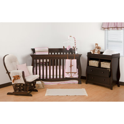 Storkcraft Carrara Fixed Side Convertible Crib in Espresso