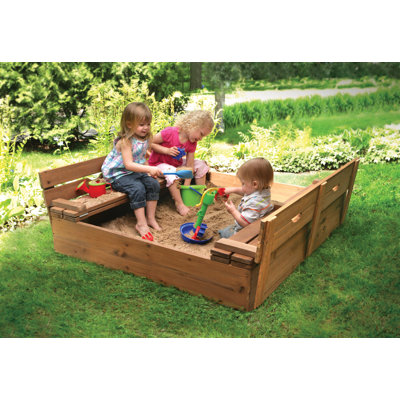 Badger Basket Cedar Sandbox with Two Bench Seats