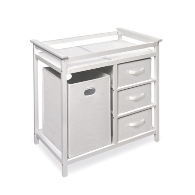 Badger Basket Modern Baby Change Table with 3 Baskets and Hamper