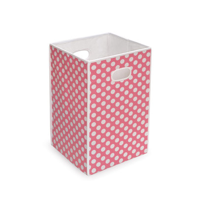 Badger Basket Folding Hamper/Storage Bin in Polka Dot