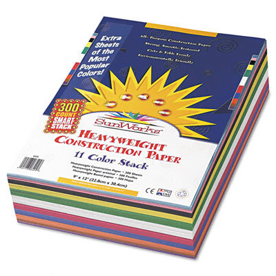 Pacon Corporation SunWorks Smart-Stack Construction Paper, 9 x 12, Assortment, 300 Sheets                                                      