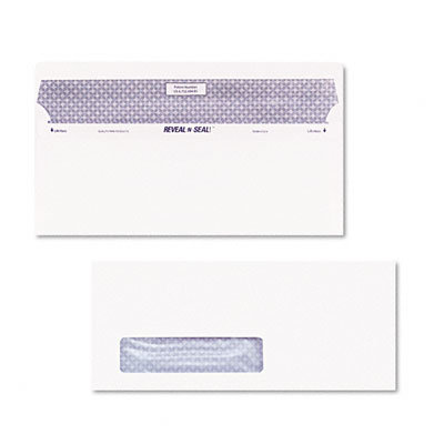Quality Park Products Reveal-N-Seal Window Envelope, Contemporary, #10, White, 500/box
