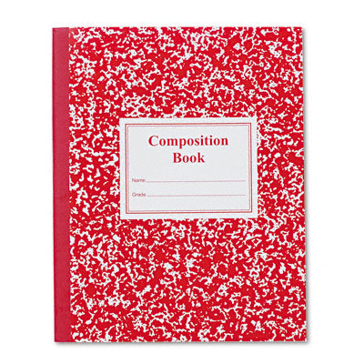 Roaring Spring Paper Products Grade School Ruled Composition Book, 9-3/4 x 7-3/4, 50 Sheets, Red
