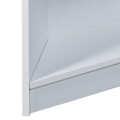 Gift Mark 36" H Corner Three Tier Bookcase with Top Shelf in White