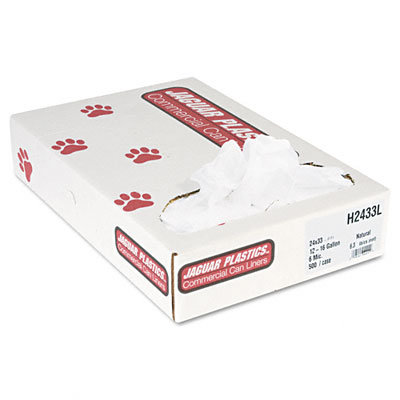 Unisan Regular Grade Can Liners, 15 gallon, 6 microns, 24 x 33, Natural, 500/carton                                                 