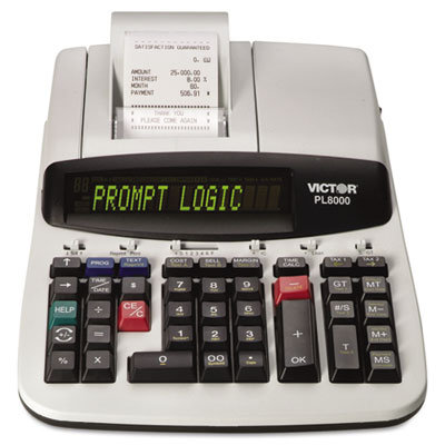 Victor Technology Prompt Logic Printing Calculator, 14-Digit Dot Matrix