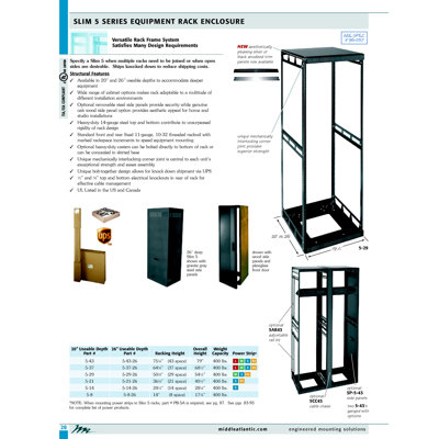 Middle Atlantic 26" D Slim 5 Series Equipment Rack Enclosure