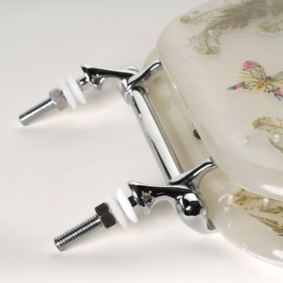 Comfort Seats Butterfly Acrylic Toilet Seat with Chrome Hinges