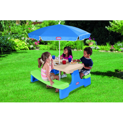 little tikes easy store picnic table with umbrella reviews