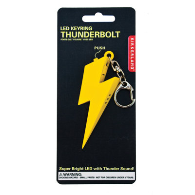 Kikkerland Accessories Thunderbolt LED Keychain