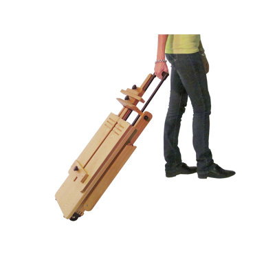 Martin Universal Design Rolling Wooden Bench-Style Artist Easel in Natural Wood