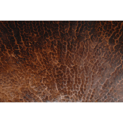 Premier Copper Products Small Round Hammered Copper Vessel Sink in Oil Rubbed Bronze