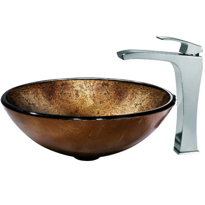 Vigo Lava Glass Vessel Sink and Faucet