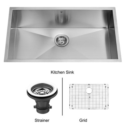 Vigo 30" Stainless Steel Undermount Kitchen Sink Set