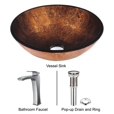 Vigo Lava Glass Vessel Sink and Faucet