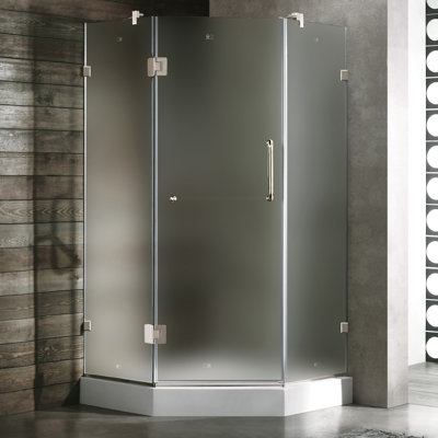 Vigo Neo-Angle Door Frameless Shower Enclosure with Base