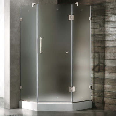 Vigo Neo-Angle Door Frameless Shower Enclosure with Base