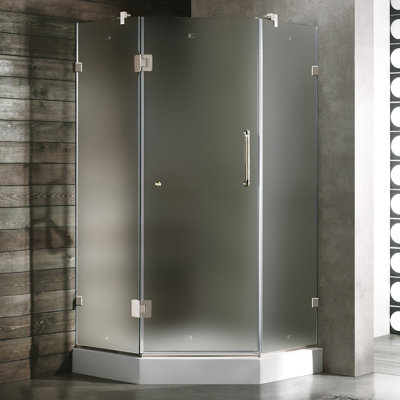 Vigo Neo-Angle Door Frameless Shower Enclosure with Base
