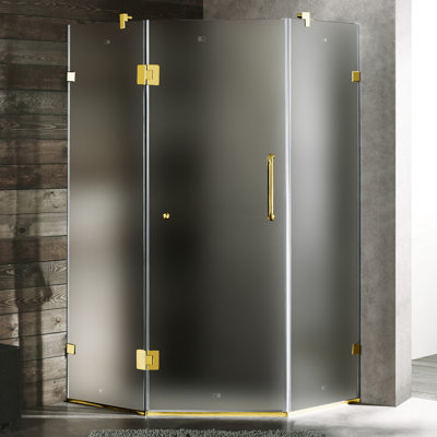 Vigo Neo-Angle Door Frameless Shower Enclosure with Handle Bar