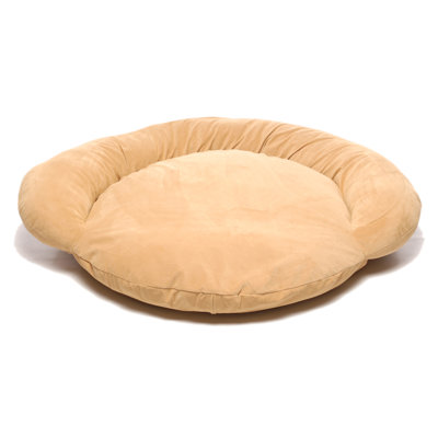 Everest Pet Velvet Microfiber Bolster Dog Bed in Caramel