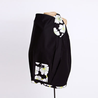 Balboa Baby Nursing Cover in Black with Lime Poppy Trim