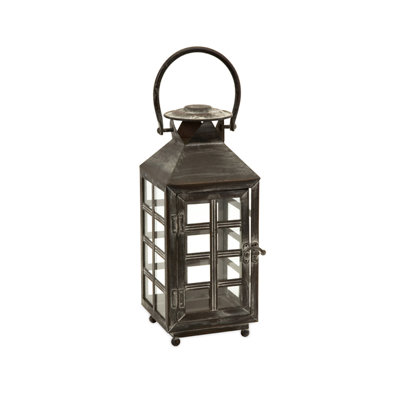 IMAX Drake Wrought Iron and Glass Lantern