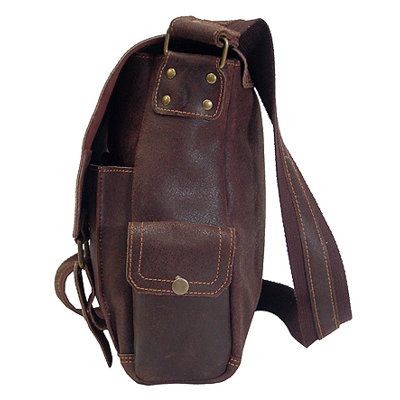 David King East West Laptop Messenger in Distressed Leather