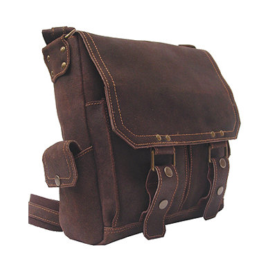 David King East West Laptop Messenger in Distressed Leather