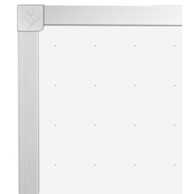 CommClad 48" x 48" Thermal-Fused Melamine Dot Grid Whiteboard with Aluminum Trim